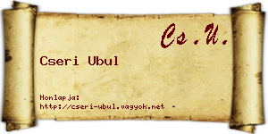 Cseri Ubul névjegykártya